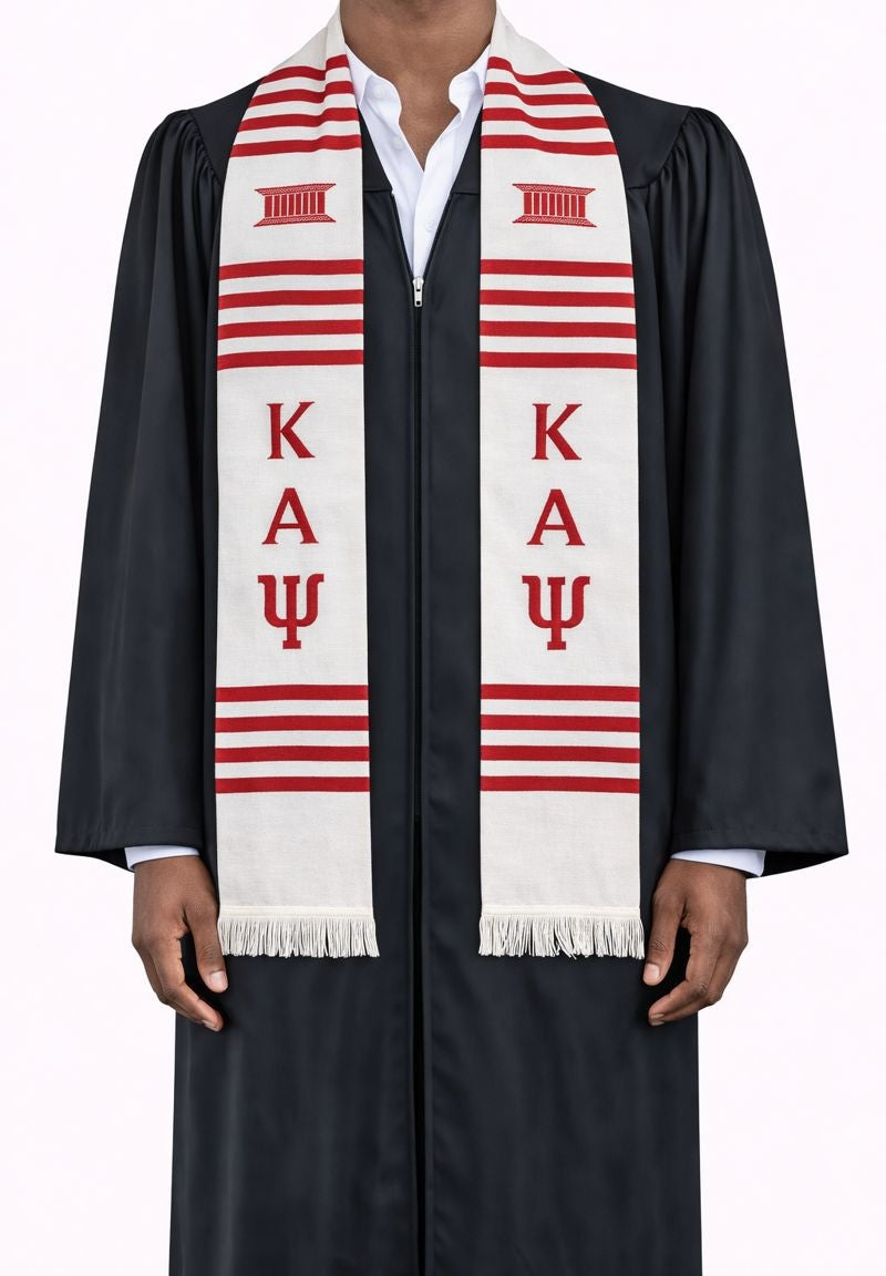Kappa Alpha Psi White Kente Stole