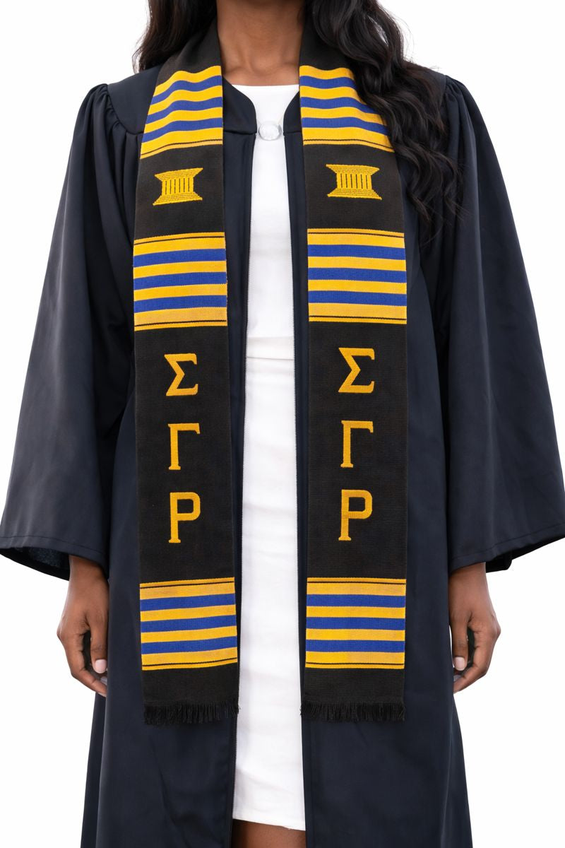 Sigma Gamma Rho Black Kente Stole