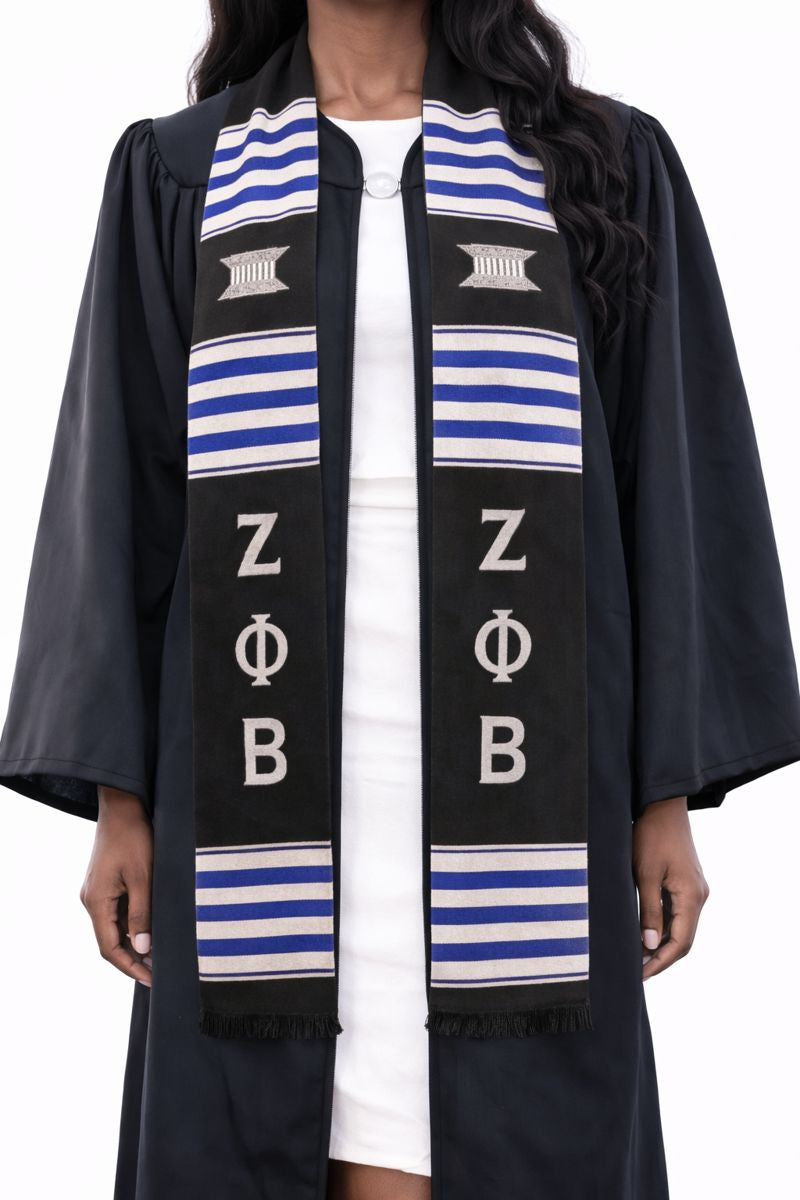 Zeta Phi Beta Black Kente Stole